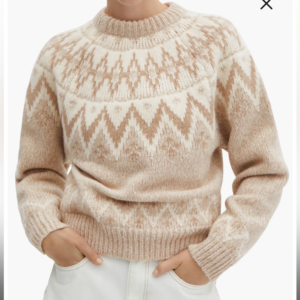 MANGO Fair Isle Crewneck sweater